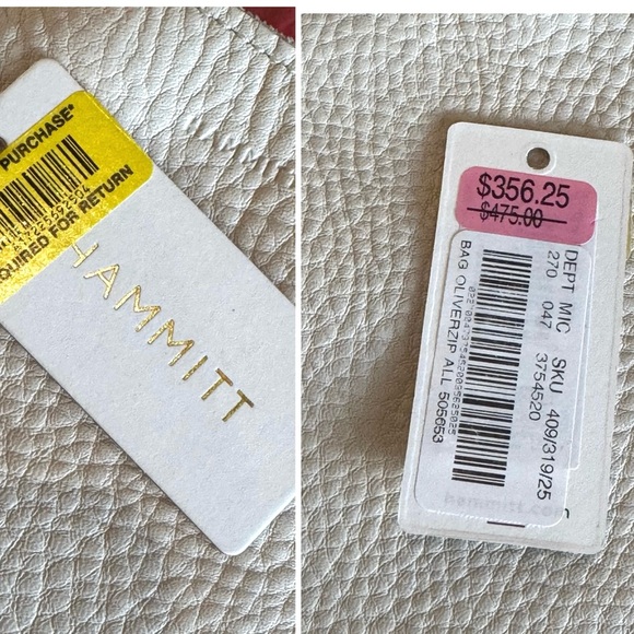 Hammitt Calla Lily White Elegant Leather & Gold Tote Bag Purse Like New Handbag - Picture 15 of 15